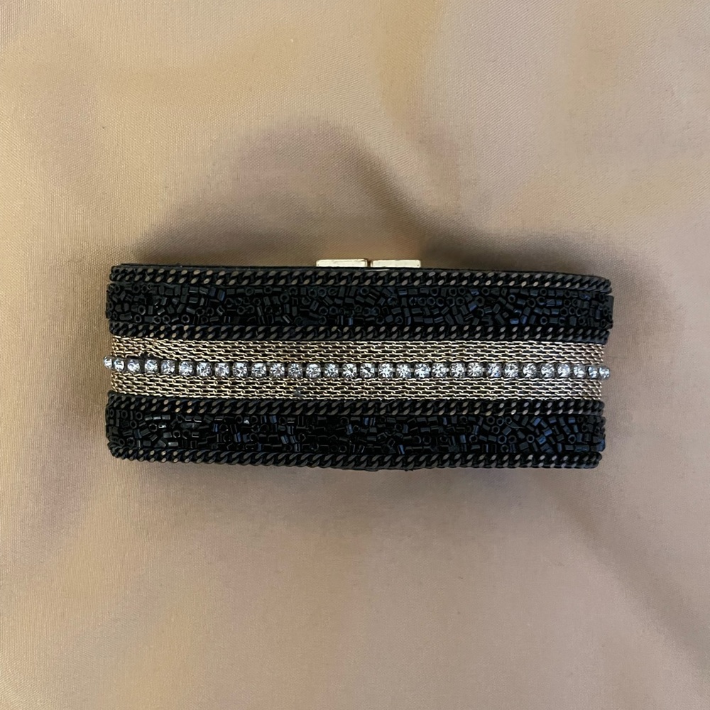Gold and Black Beaded Bracelet